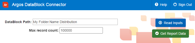 DataBlock Path: My Folder.Name Distribution.  Folders are separated by a period.  It is OK to have spaces in folder or DataBlock names.